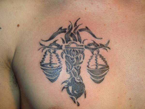 Tribal Libra Tattoo Designs for Men