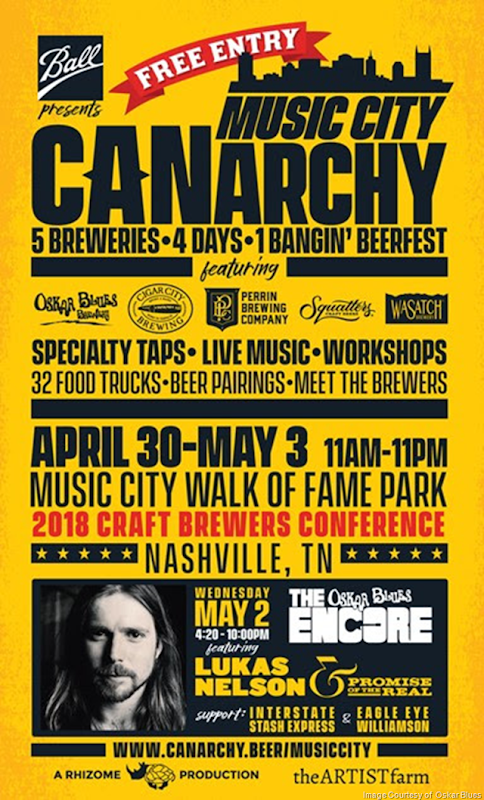 Ball Presents "Music City CANarchy" Four Day Fest at 2018 Craft Brewers Conference