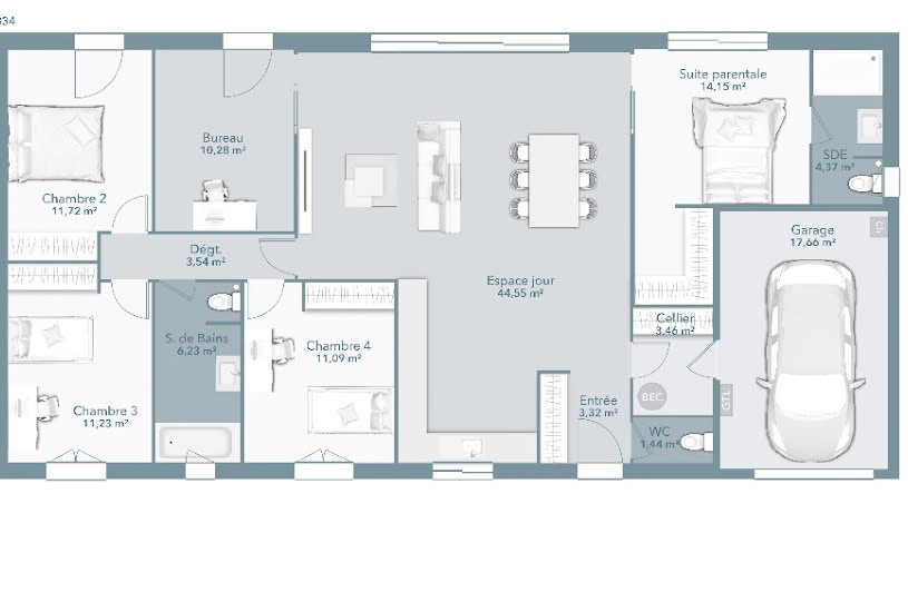  Vente Terrain + Maison - Terrain : 1 520m² - Maison : 125m² à Aureville (31320) 