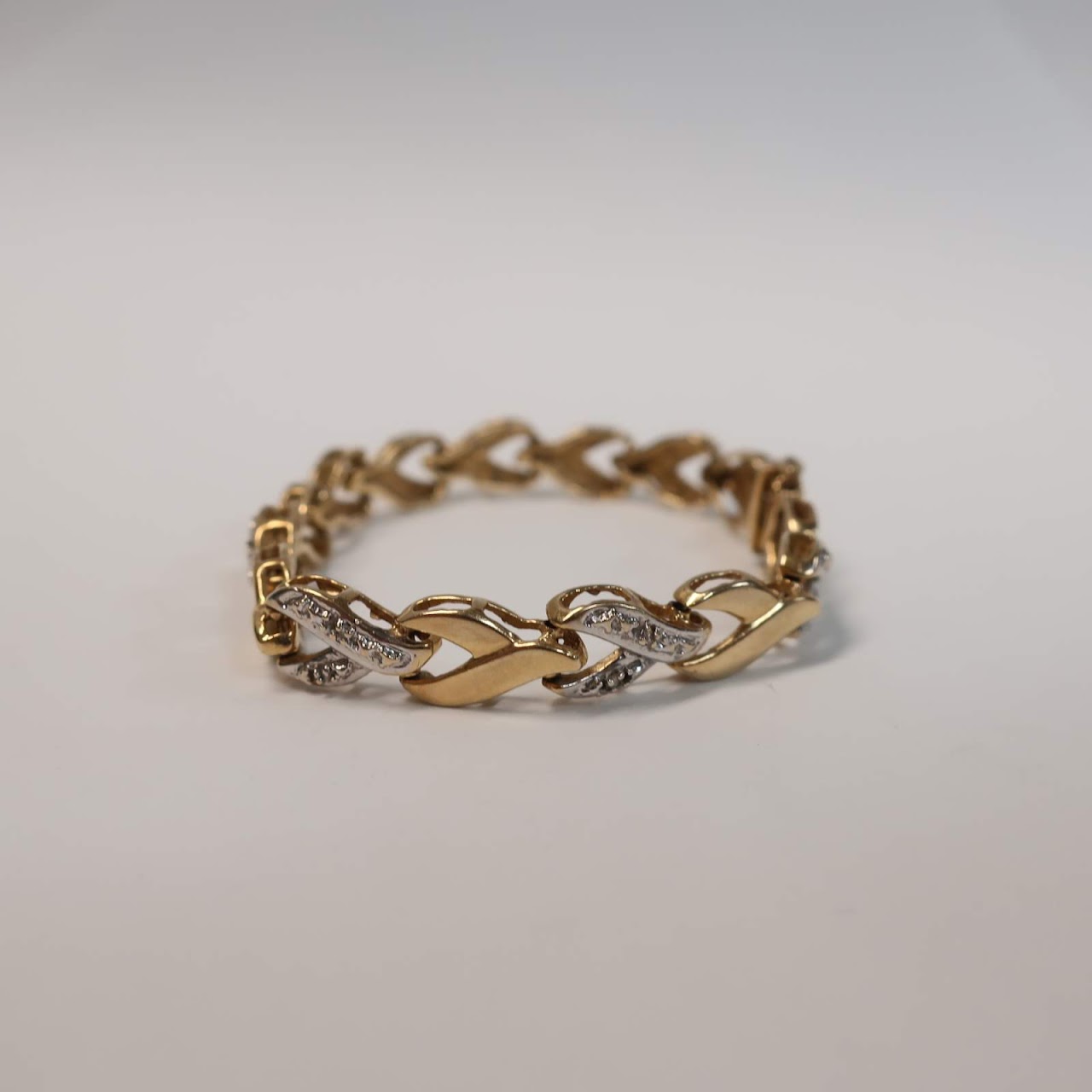 14K Yellow & White Gold and Diamond Bracelet