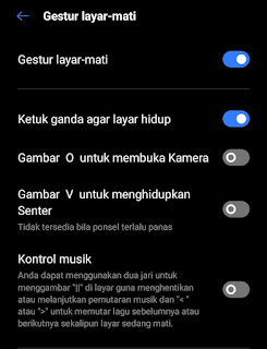 Pengaturan fitur Ketuk dua kali di realme