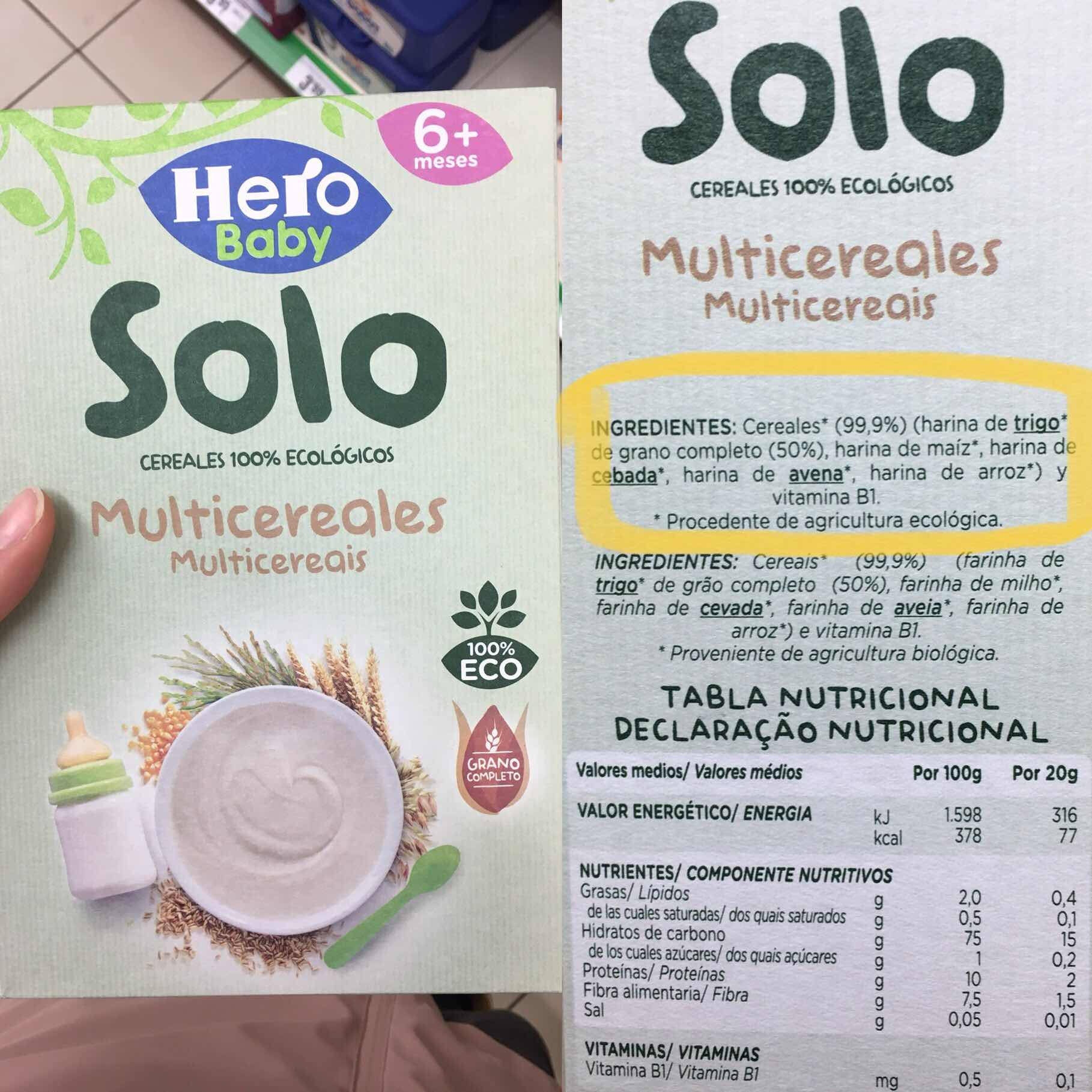 Hero Papilla Cereales Sin Gluten Papilla en polvo sin gluten 0