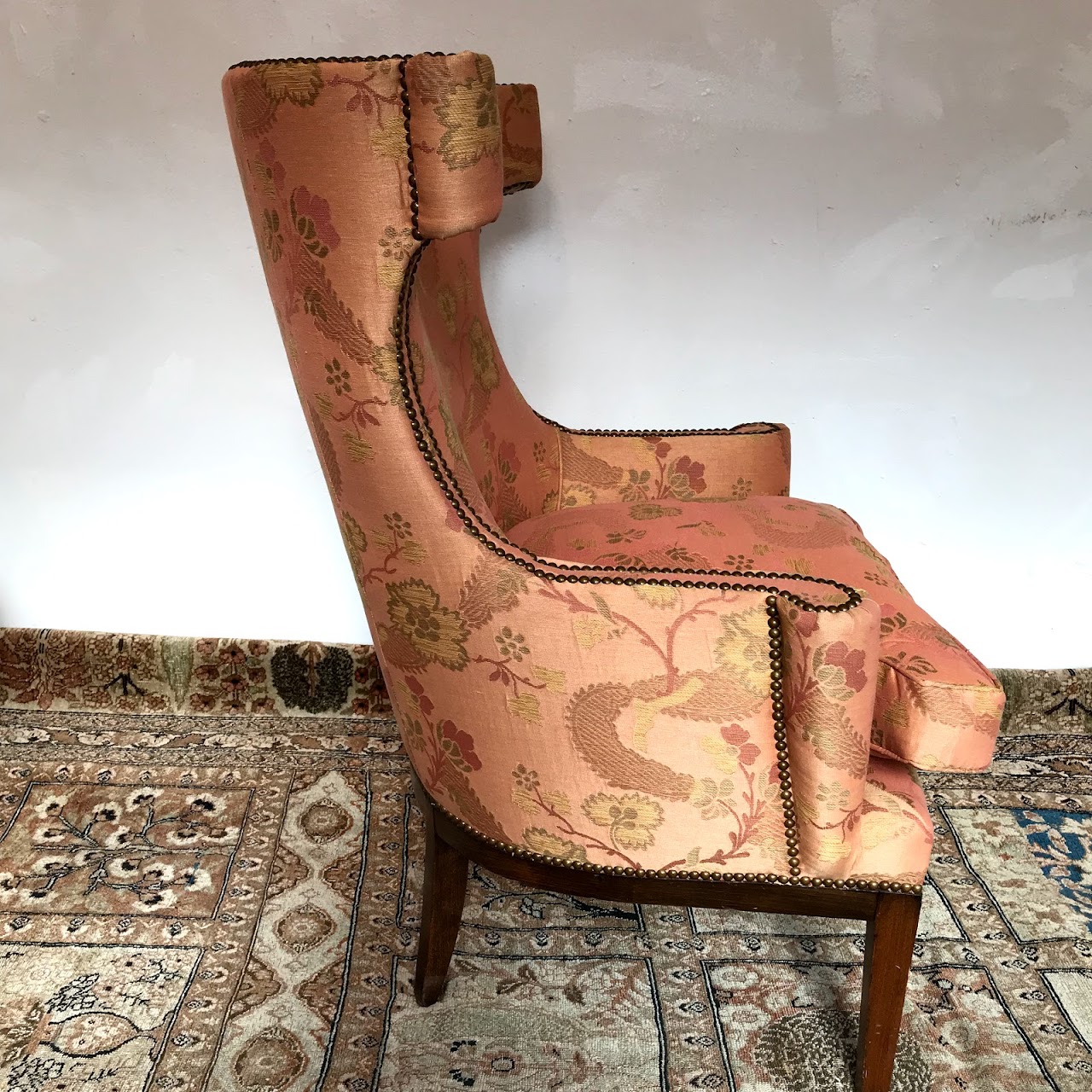 Custom Jacquard Wing Chair