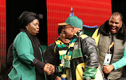 FILE IMAGE: Nkosazana Dlamini Zuma shakes hands with former ANC President Jacob Zuma before the start of the ANC Policy conference taking place at Nasrec in July.