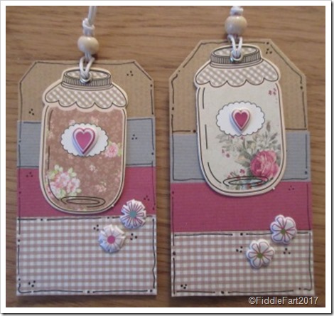 Little Gingham Jar Tags. Handmade Tags