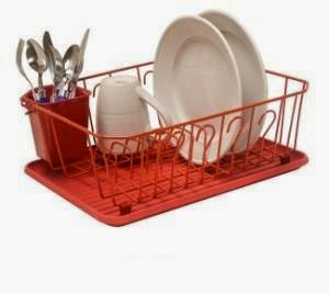  3 Piece Ultra-Compact Viynl Dish Rack System in 