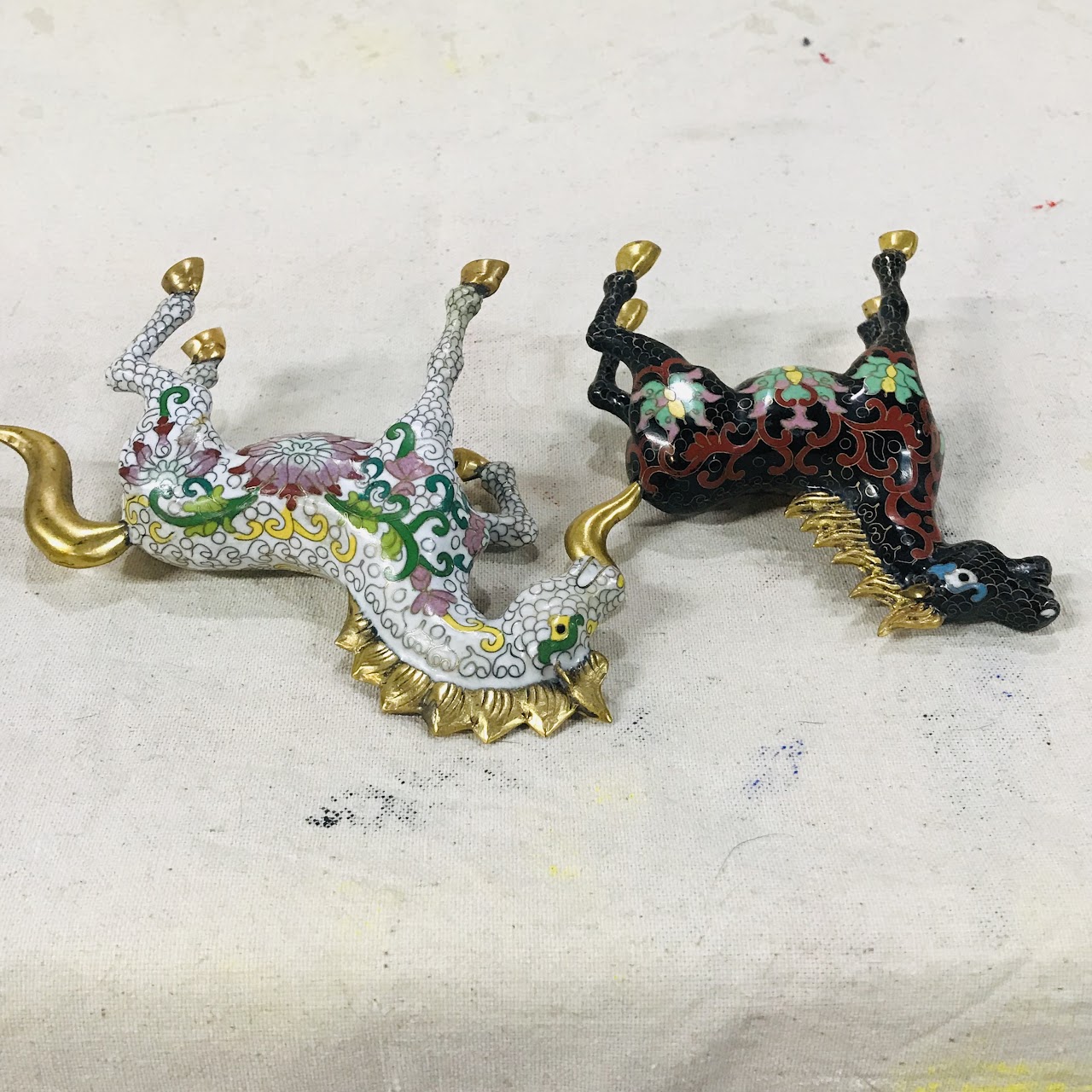 Cloisonne Small Horse Pair #2