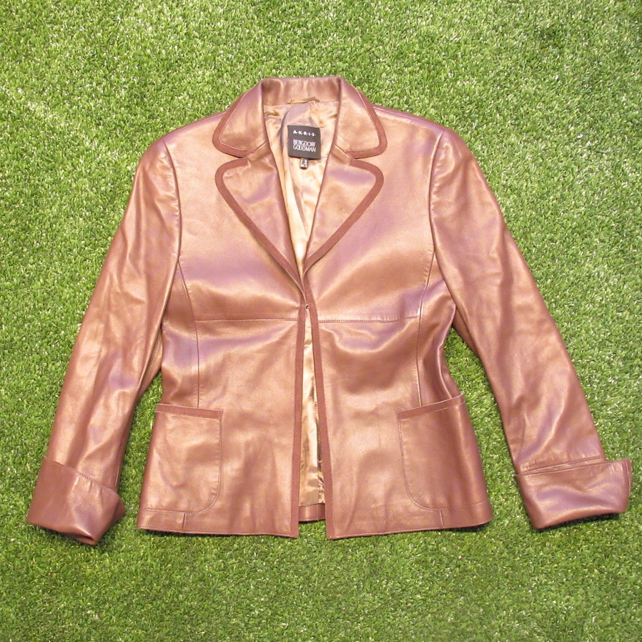 Akris for Bergdorf Goodman Brown Lambskin Jacket