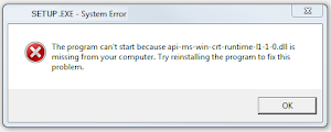 Cách fix lỗi  api-ms-win-crt-runtime-l1-1.0.dll