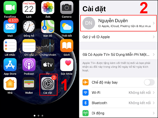 Truy cập vào ID Apple trên iPhone của bạn