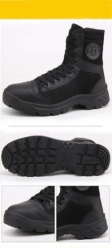 Title 4, Black Training Boots Breathable Mesh Shock Abso...