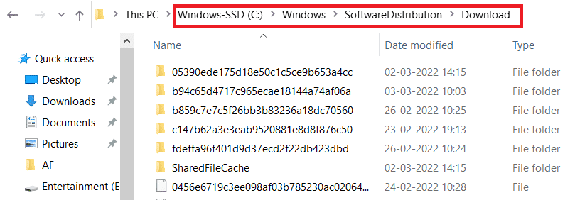 navegar hasta el camino.  Solucionar error de descarga de actualización de Windows 0x800f0984 2H1