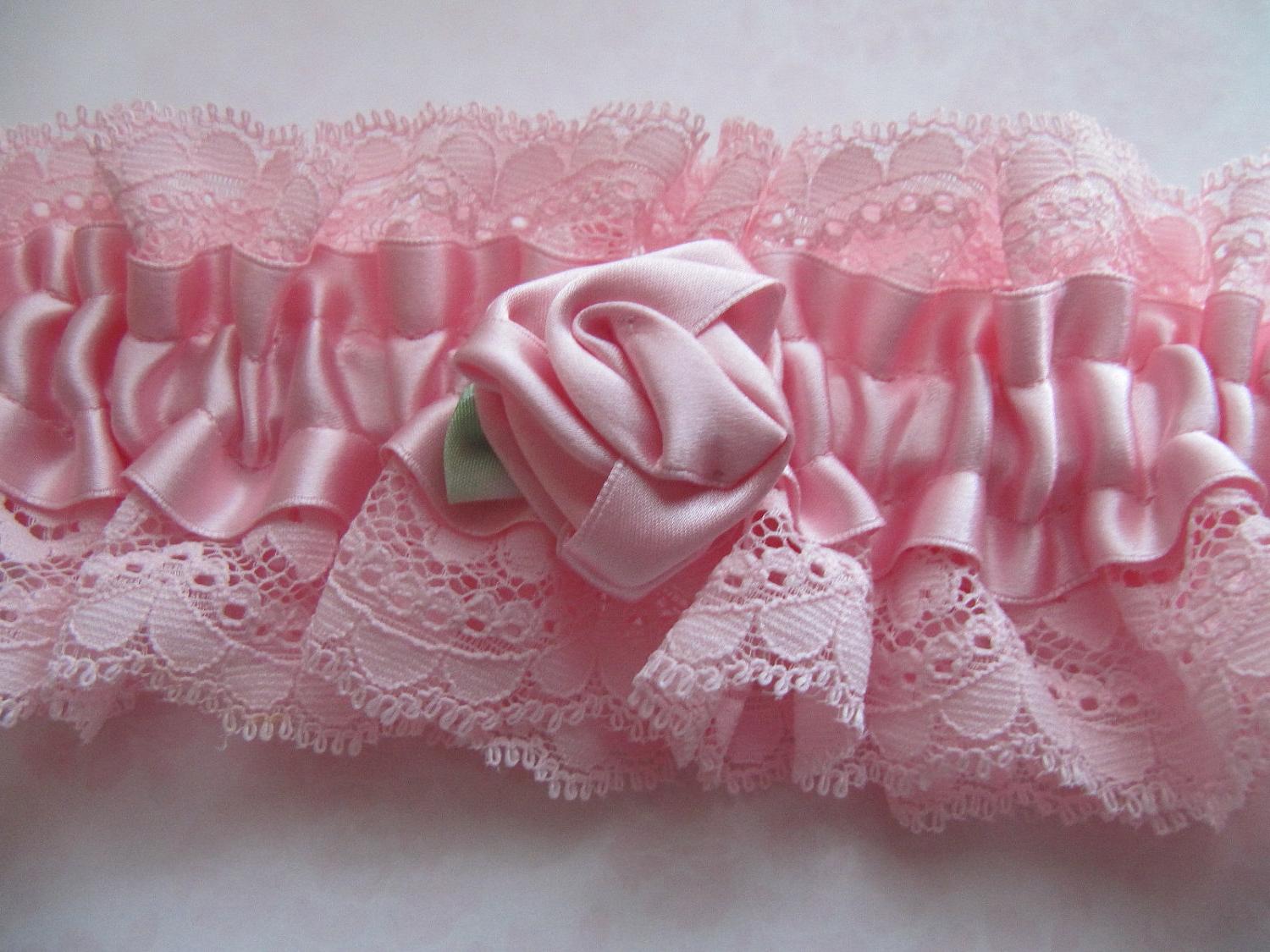 Pink Wedding Garter,Vintage