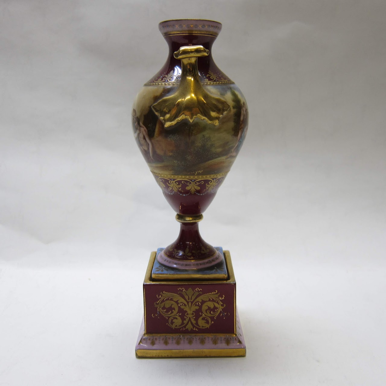 Royal Vienna Hand-Painted Porcelain Vase