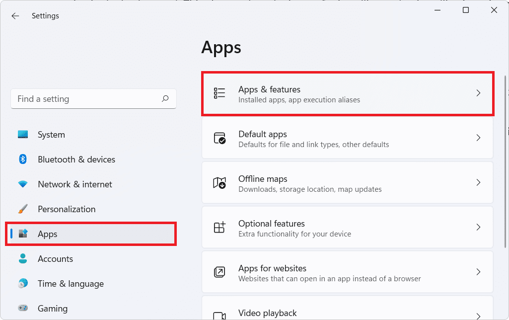 Tabblad Apps in het gedeelte Instellingen.  Hoe u uw telefoon-app op Windows 11 kunt uitschakelen