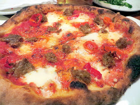 Life of Pie's Fennel Sausage pizza kicked up your average sausage pizza with Mama Lil's Peppers all over the sauce and in pieces here or there throughout