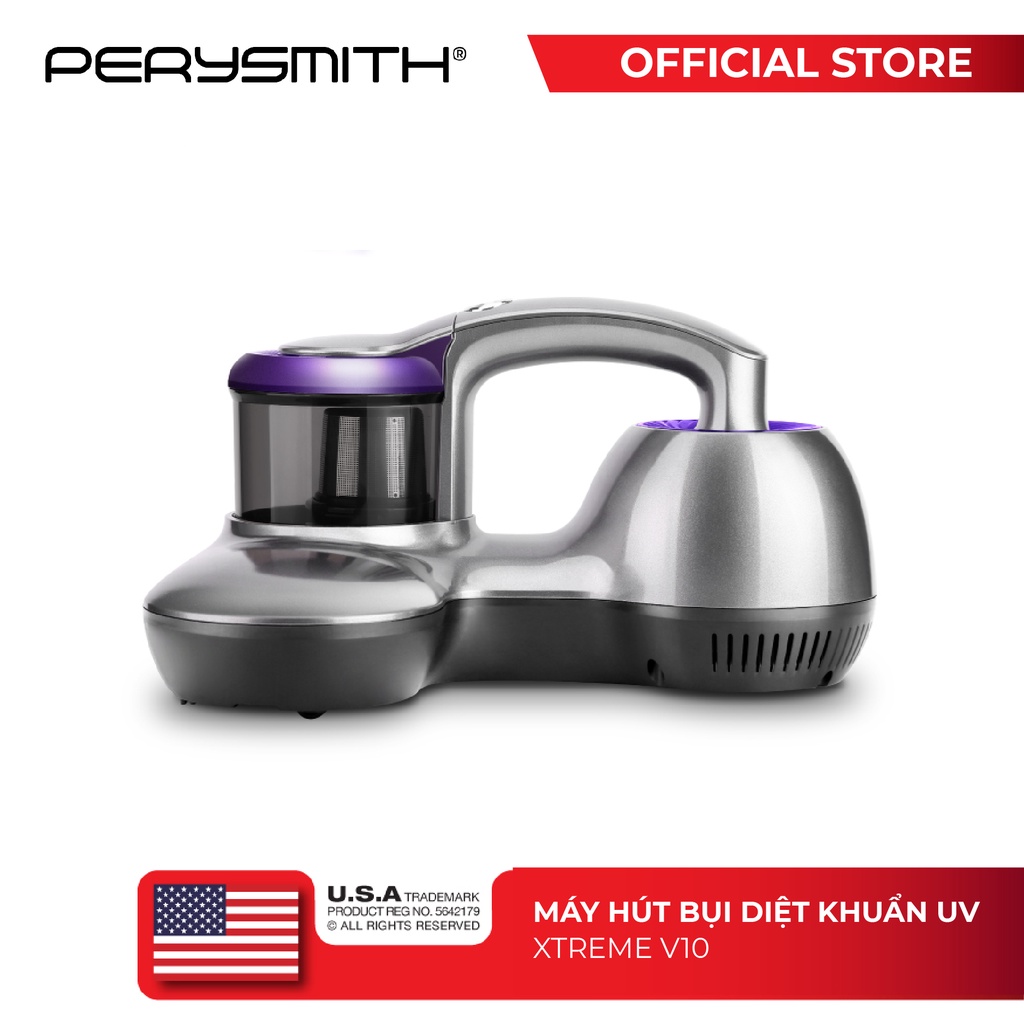 [Mã ELHA22 giảm 6% đơn 300K] Máy hút bụi giường nệm PerySmith XTREME V10 diệt khuẩn uv công suất 700W