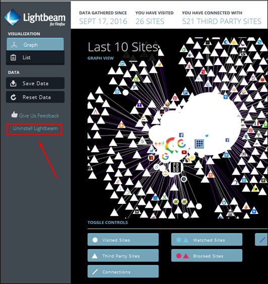 Veja quem está observando você - Lightbeam extensão do Firefox - Visual Dicas