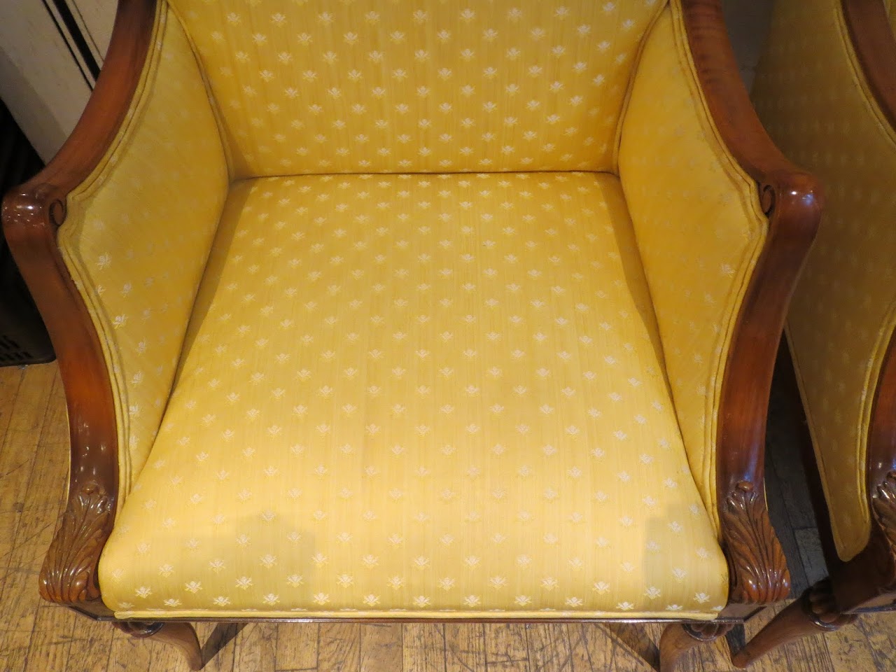 Custom Yellow Arm Chair Pair