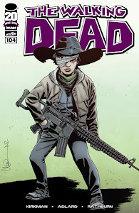 The Walking Dead Comic issue #104 cover with Carl holding a machine gun