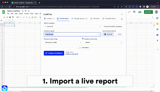 Screenshot of LiveFlow for QuickBooks