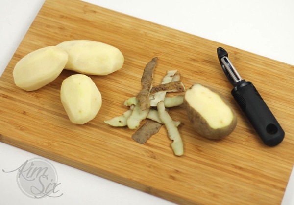 Peeling potatoes for slow cooker