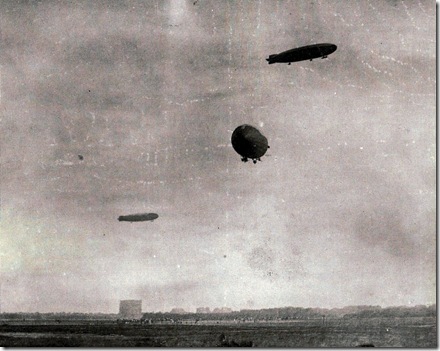 Zeppelins returning from a raid