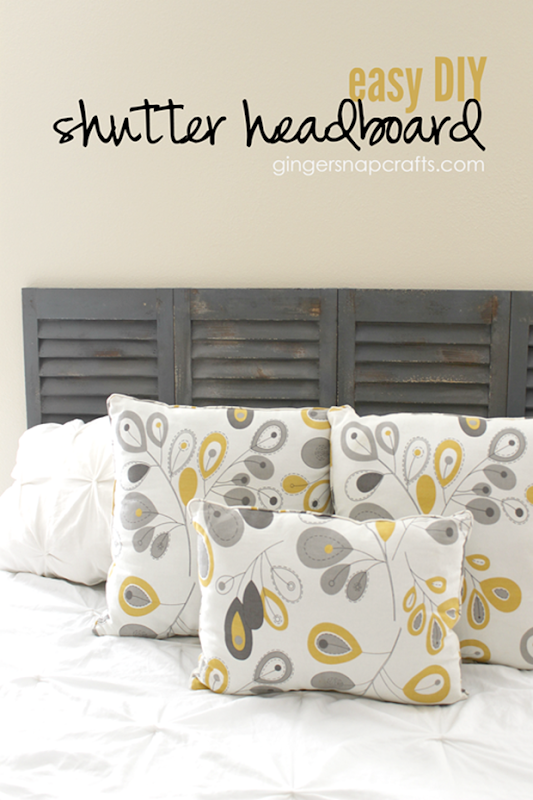 Easy DIY Shutter Headboard at GingerSnapCrafts.com #wermemorykeepers #DIY #tutorial_thumb