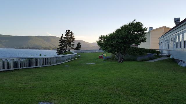 The lawn outside of our room at Keltic Lodge. Where to Stay on the Cabot Trail, Nova Scotia