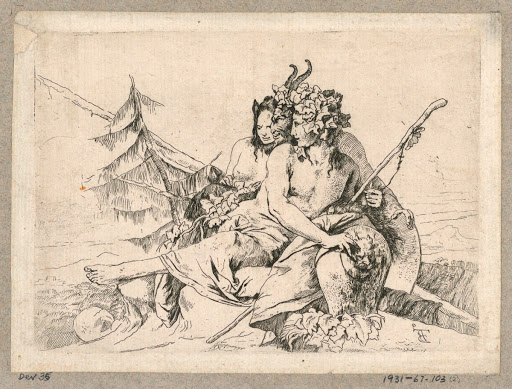 Copy of Bacchante, a Satyr, and a Faun, from the series Scherzi di Fantasia
