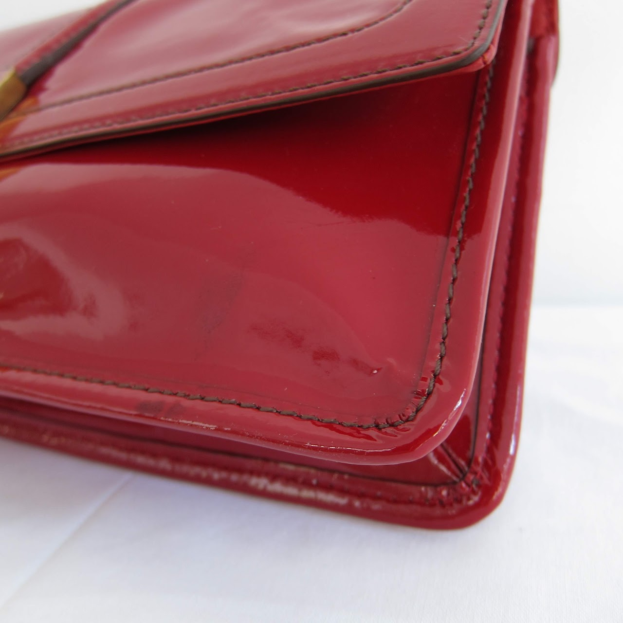 Cole Haan Claret Patent Leather Flap Clutch