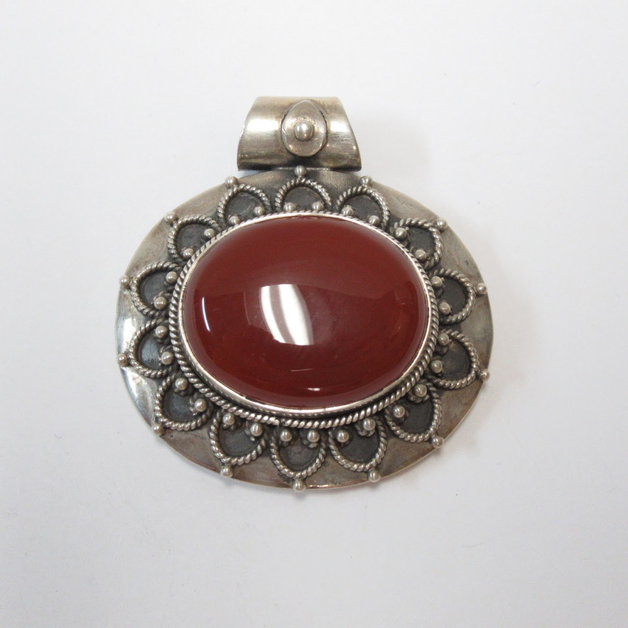 Sterling Silver and Carnelian Pendant