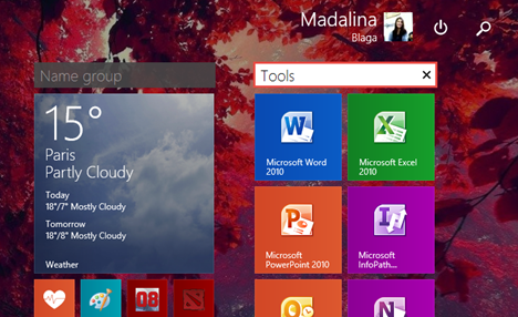 nhóm, phím tắt, Windows 8.1