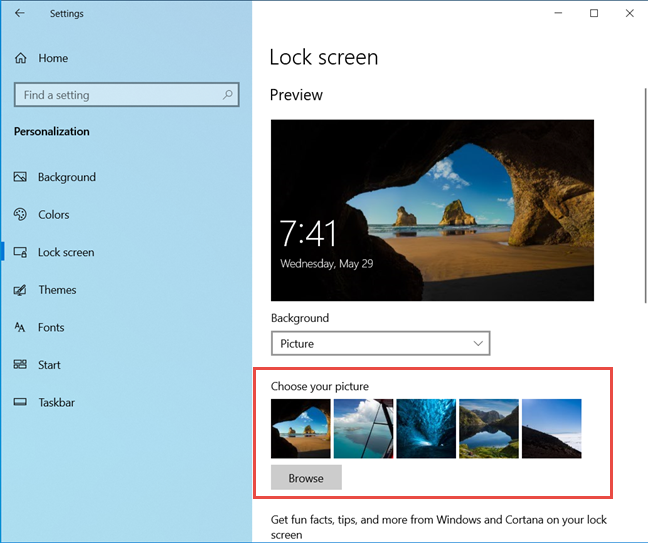 De Windows 10 Lock Screen-afbeeldingen