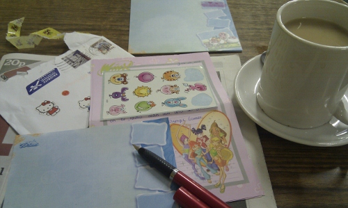 letter and tea 