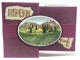 Linda Vich Creates: Z Fold Tuscan Vineyard Card. Blackberry Bliss and Rich Razzleberry team up with the Tuscan Vineyard stamp set to create this z fold card.