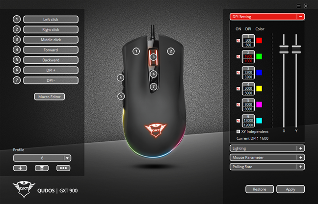 L'app per mouse Trust GXT GXT 900 Qudos