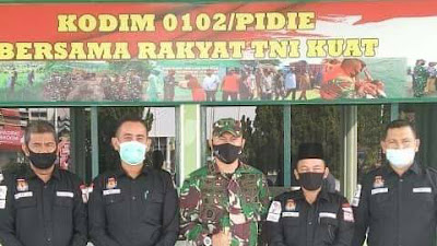 Dandim 0102/Pidie menerima kunjungan Kerja KIP Pidie Jaya