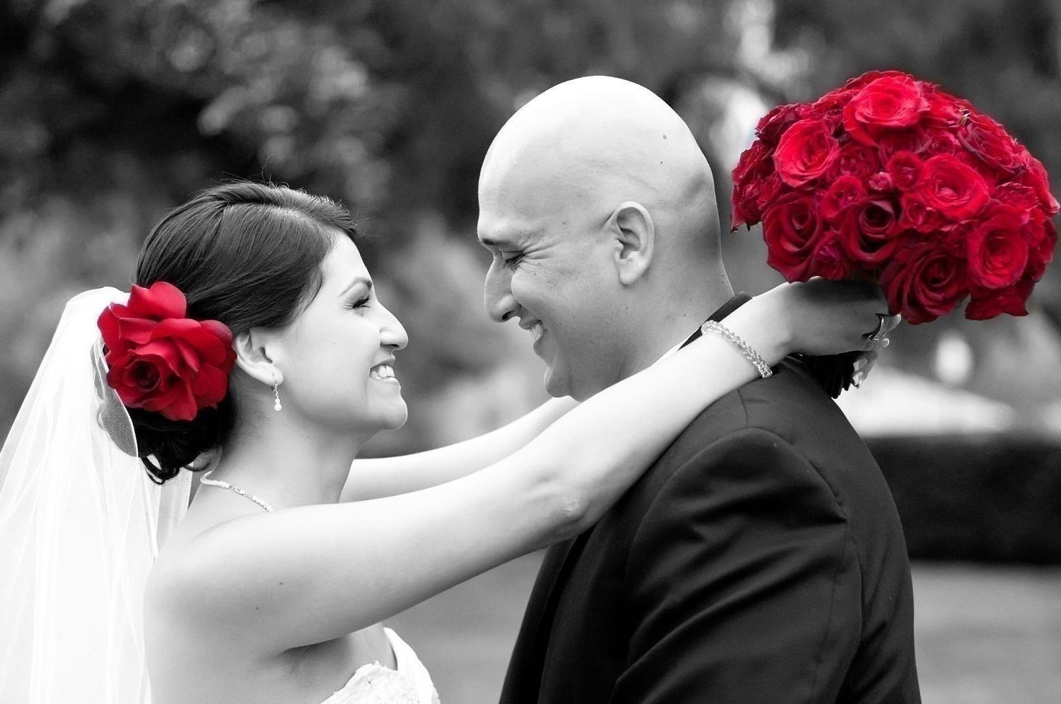 Stylish Deep Red Rose Wedding