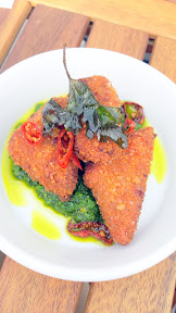 From the Bites section of the Renata menu was this perfect Crispy Trotters with Salmoriglio and Calabrian chili