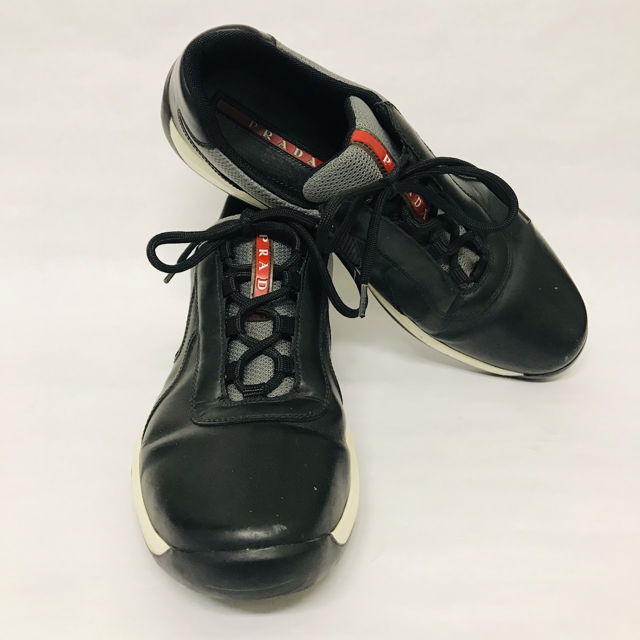 Prada Sport Black Leather Sneakers