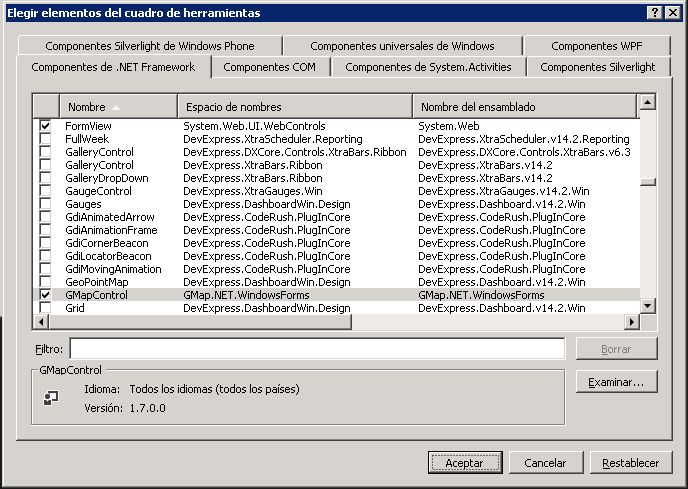 Descarga e instalacin de GMap.NET en Microsoft Visual Studio .NET Community 2015