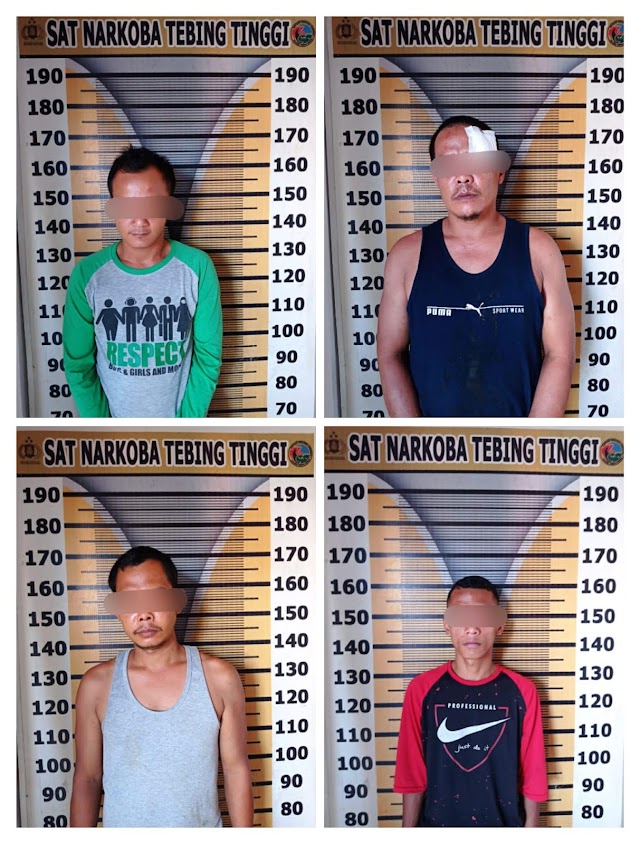 4 Bandit Narkoba "Lumpuh" Dalam Cengkeraman Rajawali Polres Tebing Tinggi