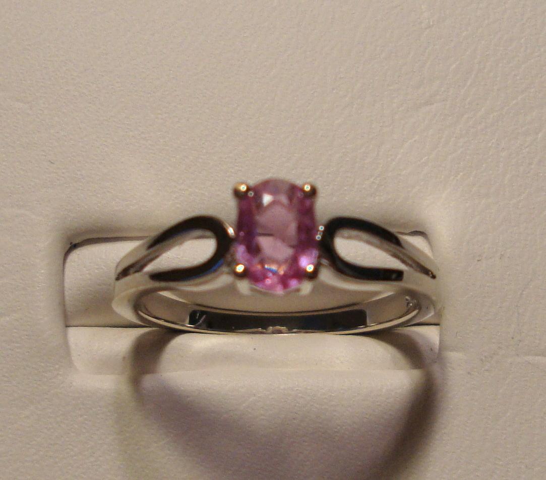 Pink Sapphire Ring 14k White