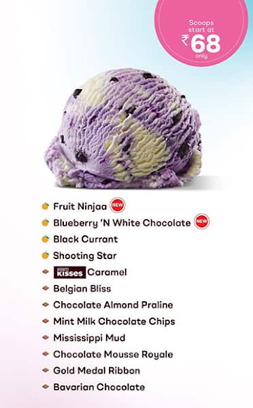 Baskin Robbins menu 