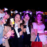 Japanese girls go wild at the Halloween boat cruise in Tokyo, Japan 