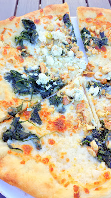 Altabira City Tavern's Happy Hour, Spinach, Walnut and Blue Cheese Pizza