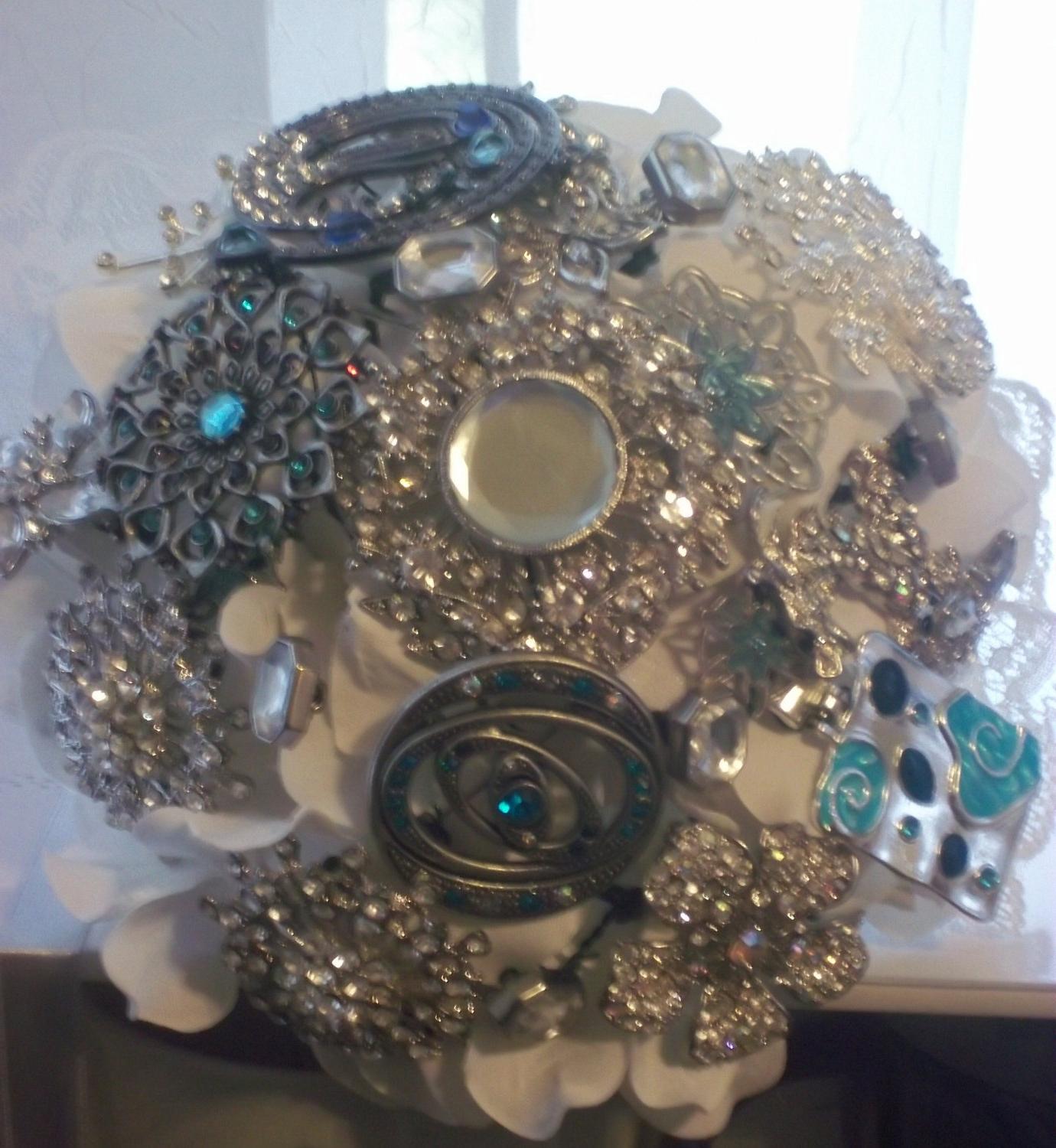 Brooch Bouquet Something Blue  As Seen On My Fair Wedding 