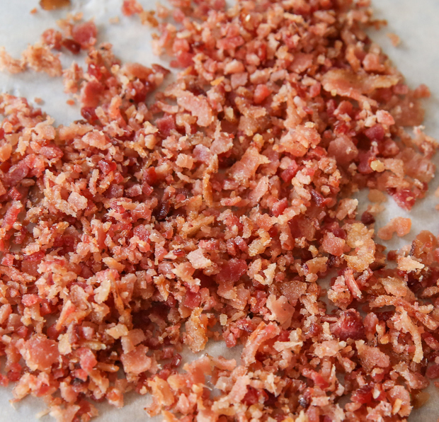 chopped cooked bacon.