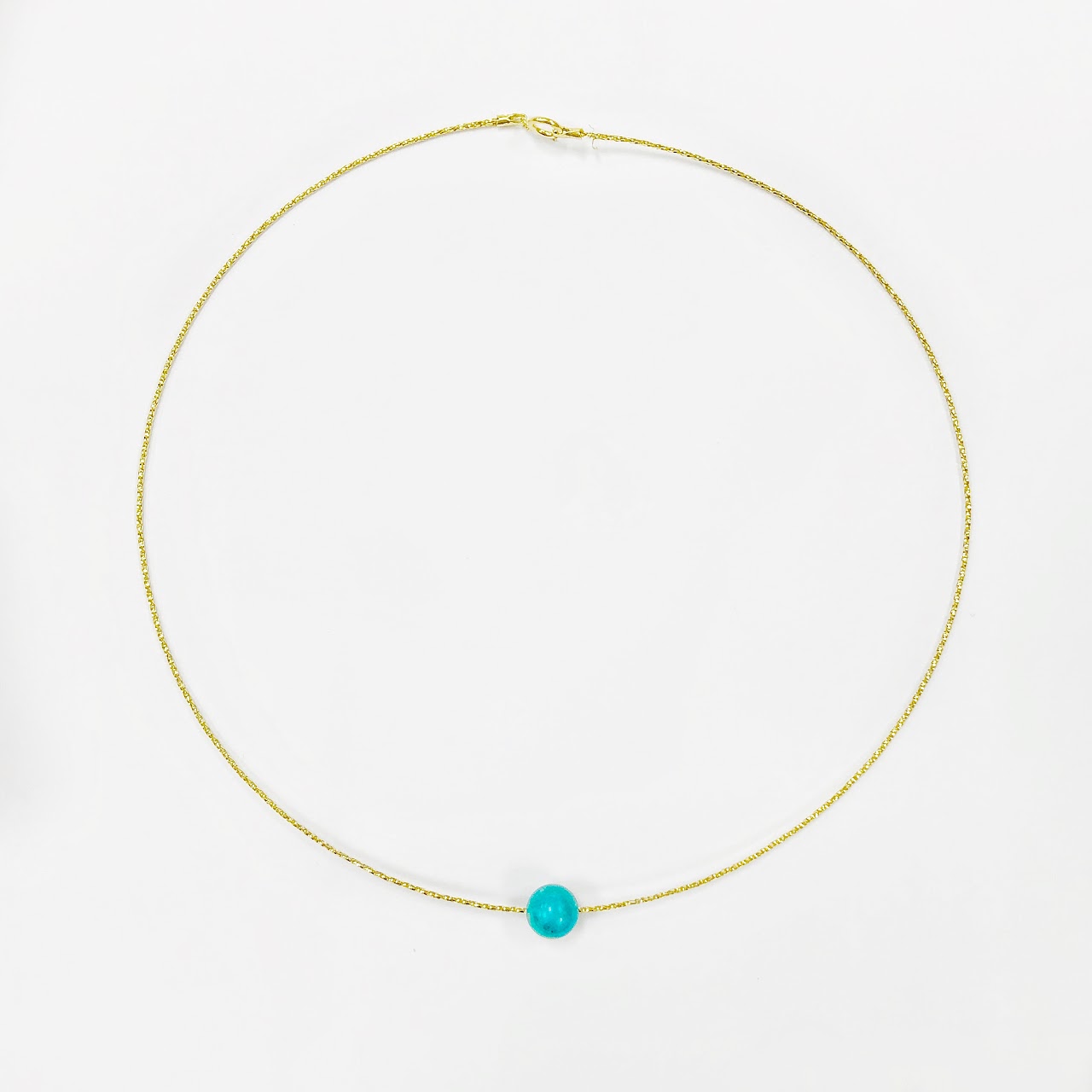 14K Gold & Blue Stone Necklace